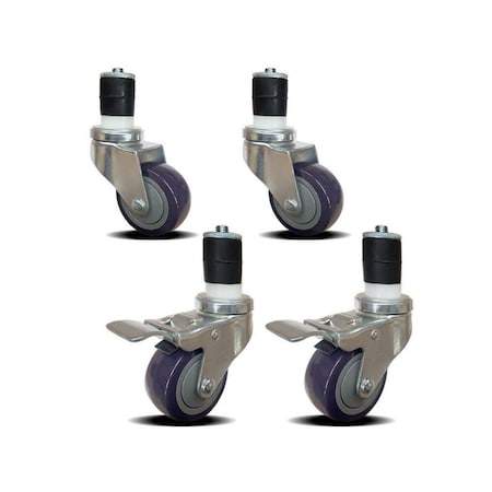 Amgood 3in Casters for Stainless Steel Work Table. Wheels for Metal Prep Tables, 4PK AMG 3CASTERS